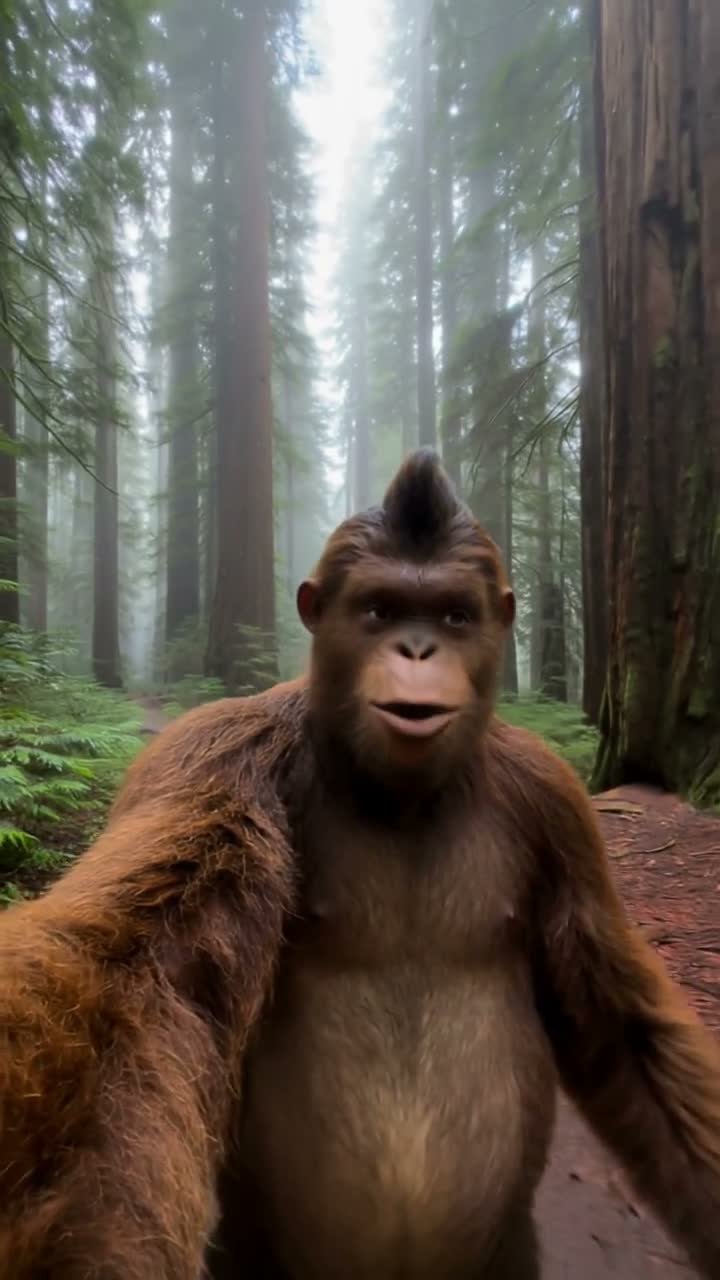 Forest selfie vlog in the redwoods